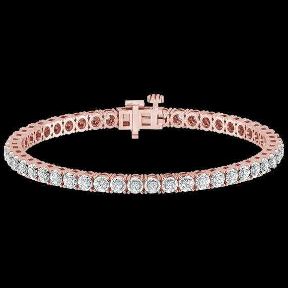 TENNIS BRACELETS 1 CARAT TW GENUINE DIAMOND CIRCLE LINK❗100% GUARANTEED❗️NEW - Picture 2 of 14